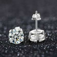 Certified VVS1 Moissanite Stud Earrings, 925 Sterling Silver, Screw Back, Diamond Stud Earrings for Men & Women